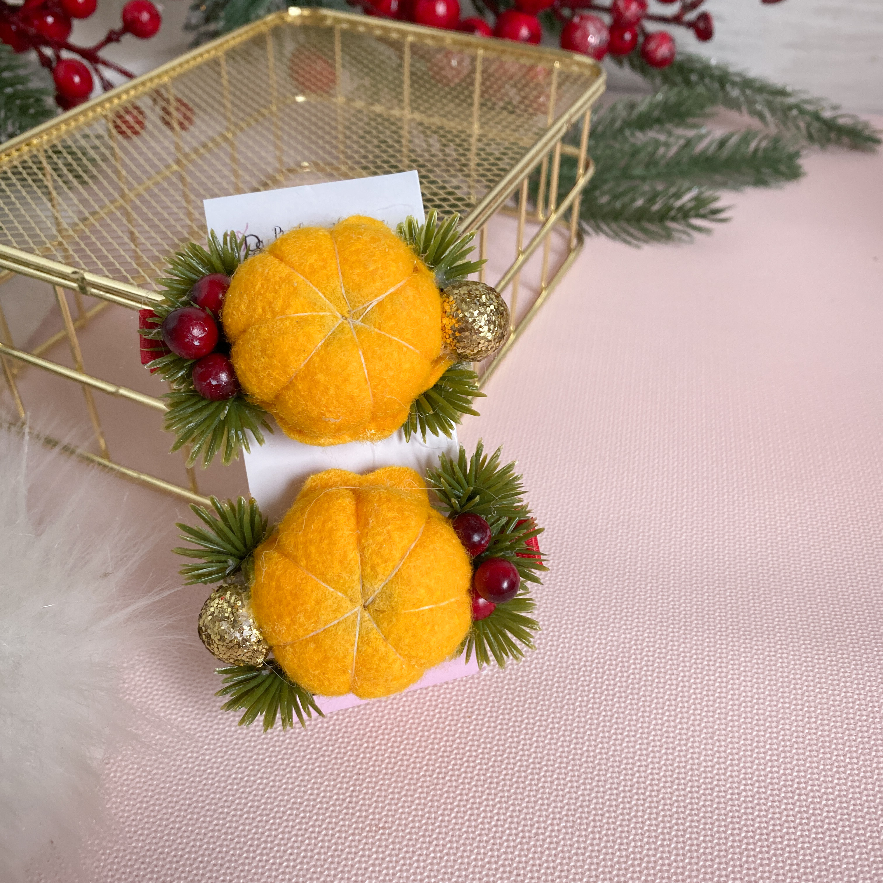 Мандаринки на заколках🍊