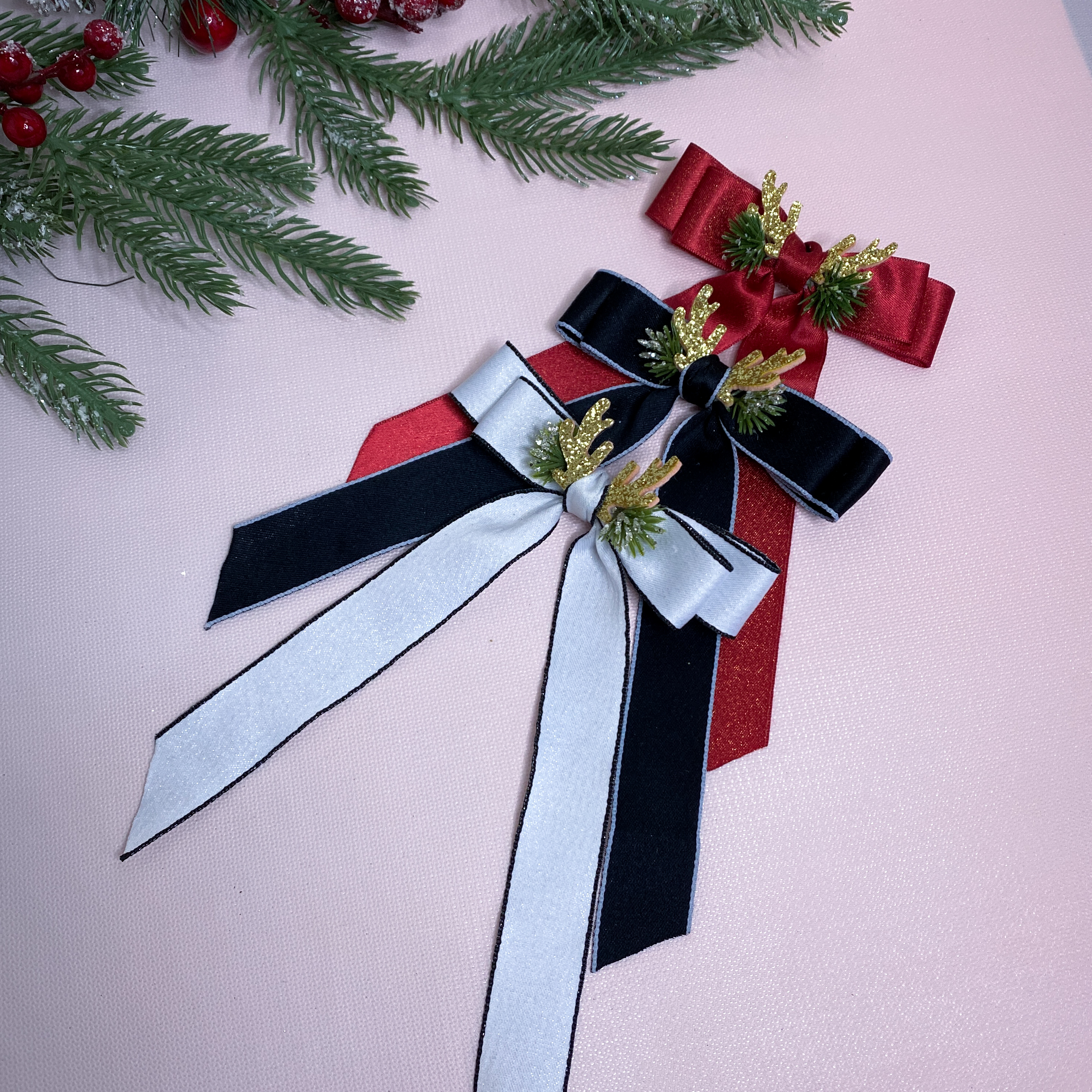 Бант з ріжками новорічний🎄