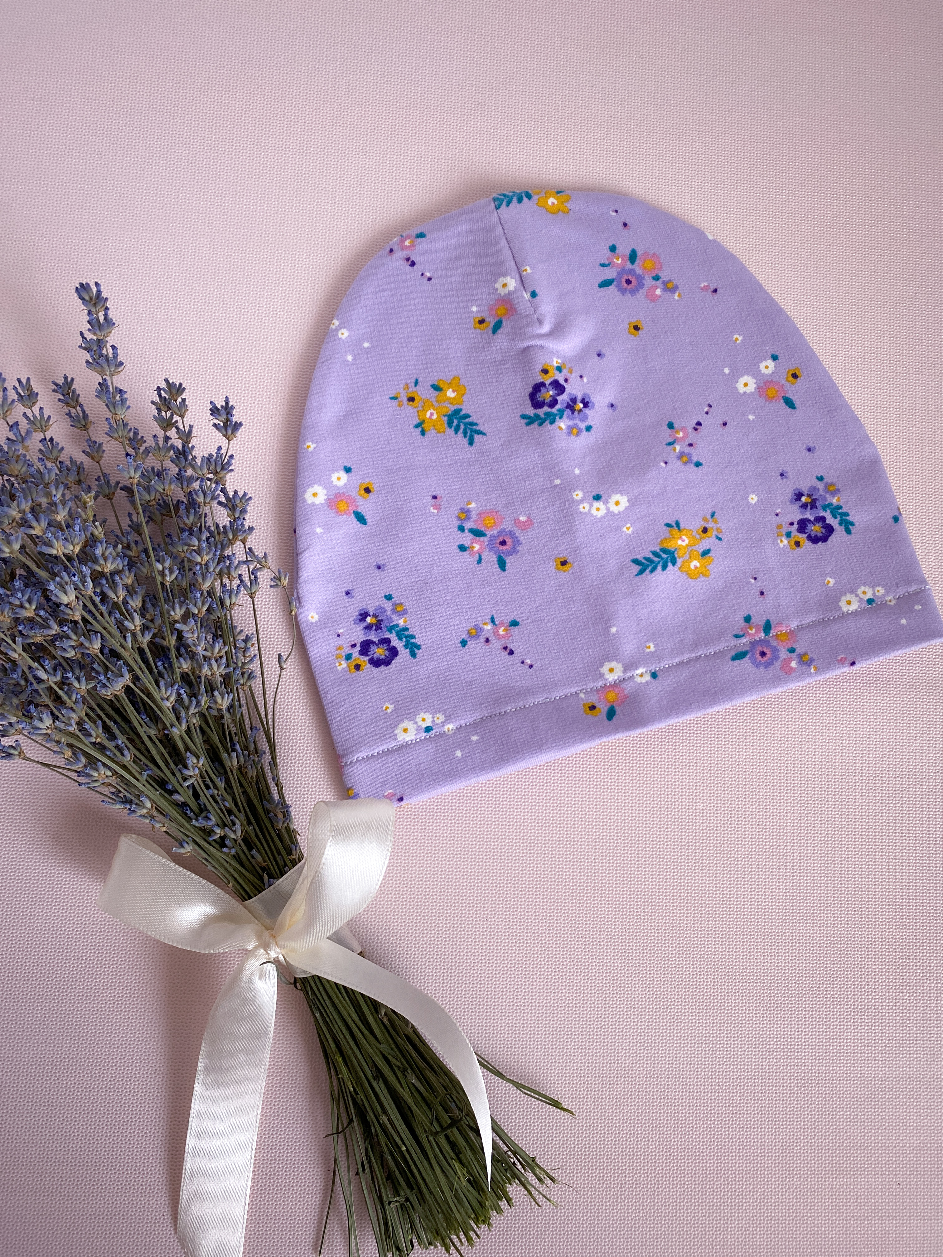 Шапка одношарова лілова💜